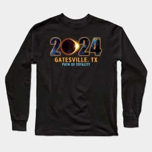 Gatesville Texas Total Solar Eclipse 2024 Long Sleeve T-Shirt